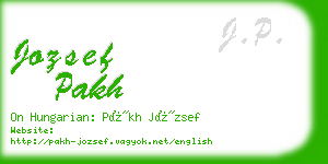 jozsef pakh business card